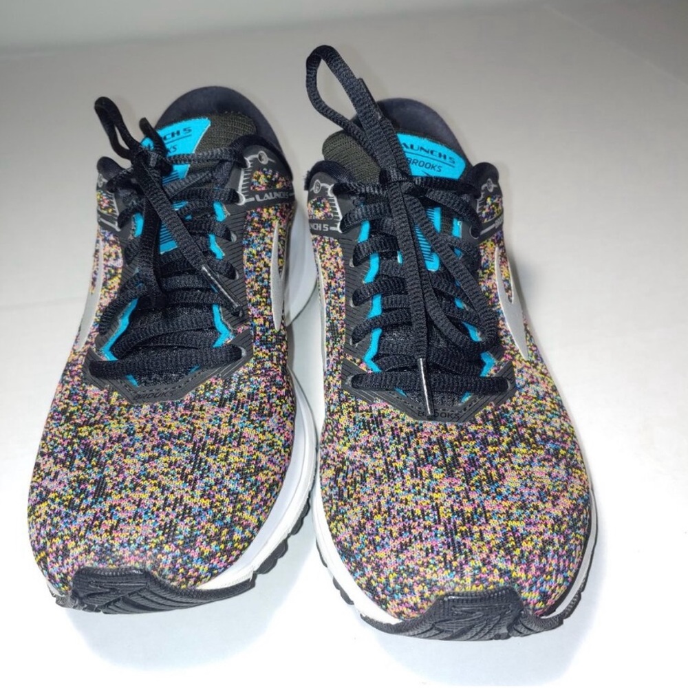 Brooks Launch 5 Size 7.5 Black Multicolor Knit Running Shoes